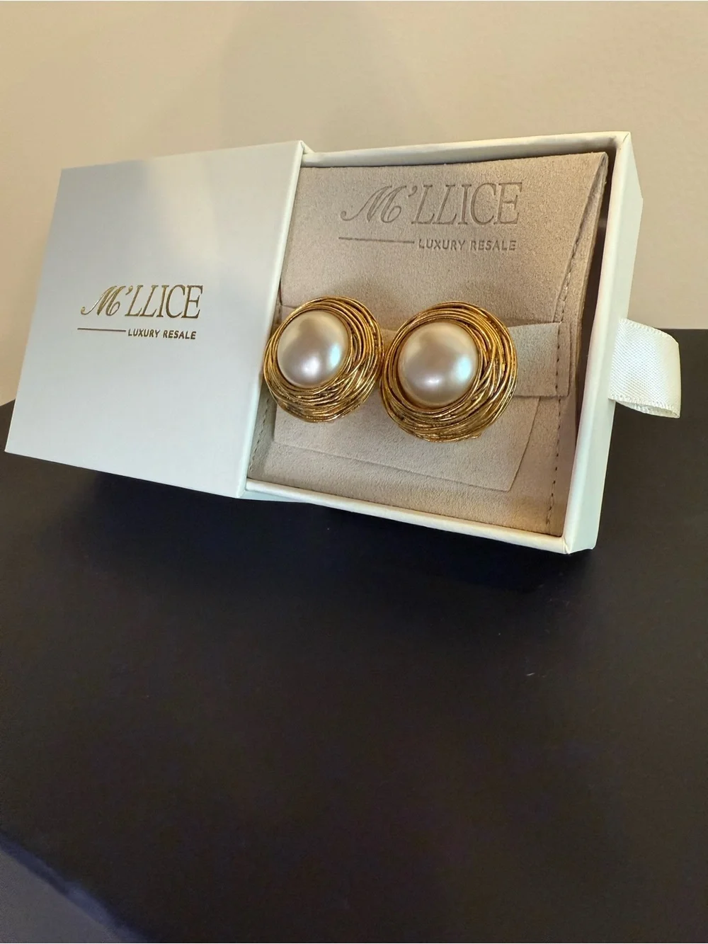 Chanel Vintage Clip-On Earrings Gold Plated w/ Faux Pearl – 94A